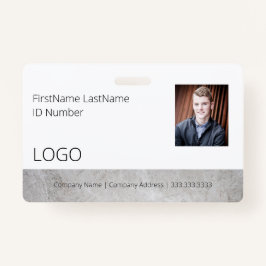 Werknemer Marble Look ID Badge met Barcode
