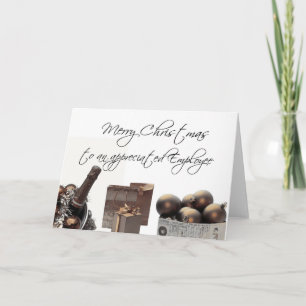 Werknemer Merry Kerstsepia Feestdagen Kaart