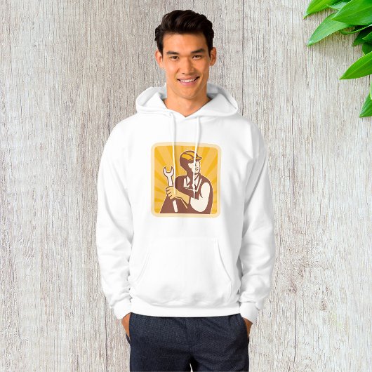 Werknemer met een moersleutel hoodie