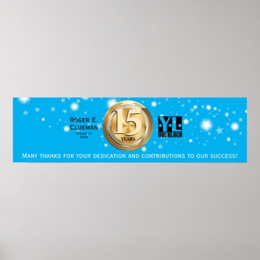 Werknemer mijlpaal ondertekening banner poster (Voorkant)