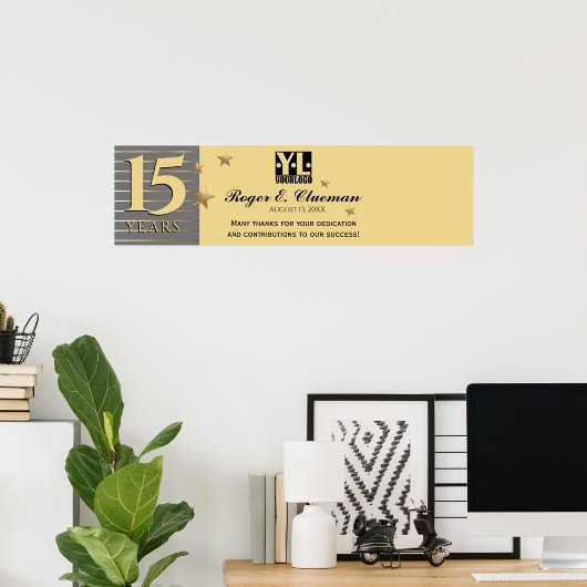 Werknemer mijlpaal ondertekening banner poster (Thuiskantoor)