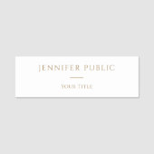 Werknemer Moderne Elegant Professional Sjabloon Naamplaatje (Voorkant)