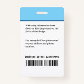 Werknemer Naam Fotobalk Code Aangepaste ID-kaart L Badge (Achterkant)