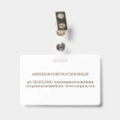 Werknemer op bouwplaats | Hout Badge (Achterkant met clip)