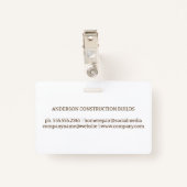 Werknemer op bouwplaats | Hout Badge (Achterkant met clip)