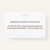 Werknemer op bouwplaats | Hout Badge (Achterkant)