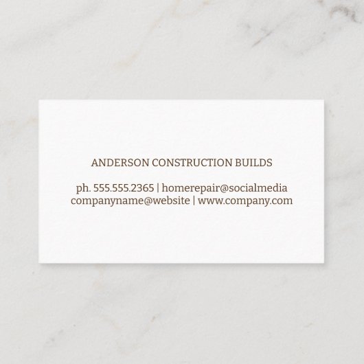 Werknemer op bouwplaats | Hout Visitekaartje (Achterkant)