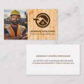 Werknemer op bouwplaats | Hout Visitekaartje (Voorkant / Achterkant)
