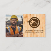 Werknemer op bouwplaats | Hout Visitekaartje (Voorkant)