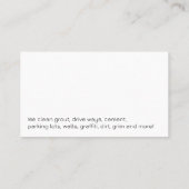 Werknemer Power Washing Home | Zeepbellen Visitekaartje (Achterkant)