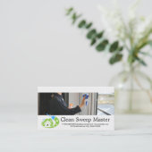 Werknemer schoonmaakglas visitekaartje (Staand voorkant)