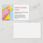 Werknemer schoonmaken met een handdoek visitekaartje (Voorkant / Achterkant)