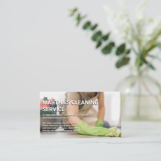 Werknemer Schoonmakende Vloer Visitekaartje (Staand voorkant)