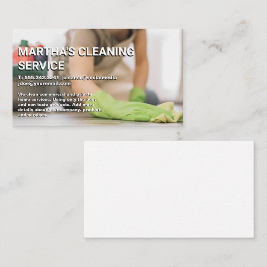 Werknemer Schoonmakende Vloer Visitekaartje (Voorkant / Achterkant)