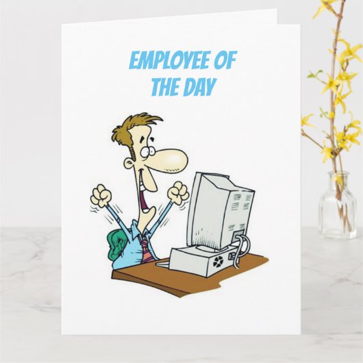 ****WERKNEMER VAN DE DAG**** VERJAARDAG WENSEN KAART (Gele Bloem)