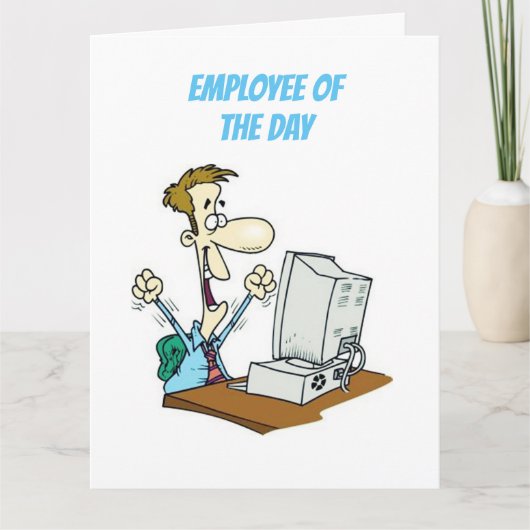 ****WERKNEMER VAN DE DAG**** VERJAARDAG WENSEN KAART (Voorkant)