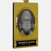 Werknemer van de de fotoversiering van de maandapp verguld banner ornament (Rechts)