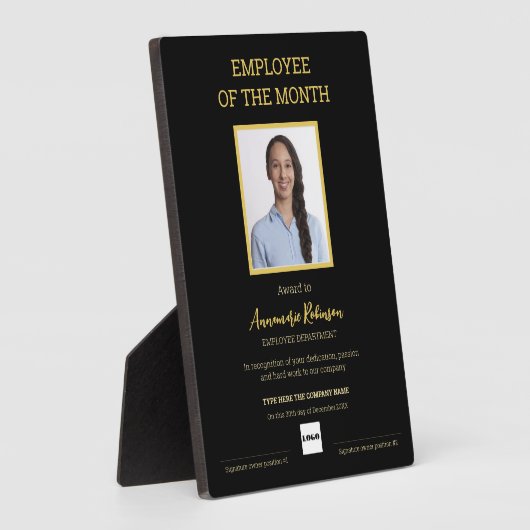 Werknemer van de logo-fotoplaat van de maand fotoplaat (Zijkant)