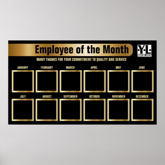 Werknemer van de maand 4x4 foto herkenningsdisplay poster (Voorkant)