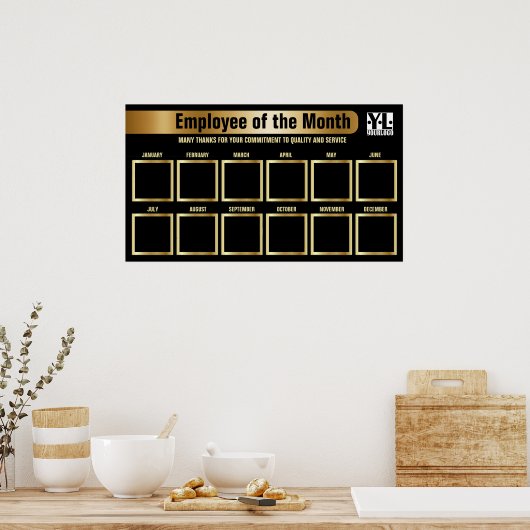 Werknemer van de maand 4x4 foto herkenningsdisplay poster (Keuken)