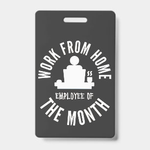 Werknemer van de maand die van thuis uit werkt badge