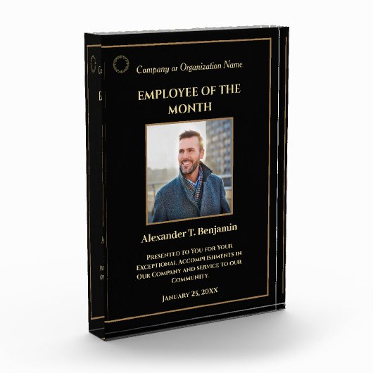 Werknemer van de Maand Foto Logo Gold Personalize (Links)