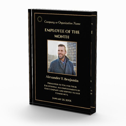 Werknemer van de Maand Foto Logo Gold Personalize (Rechts)