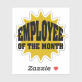 Werknemer van de Maand Gold Starburst Sticker (Vel)