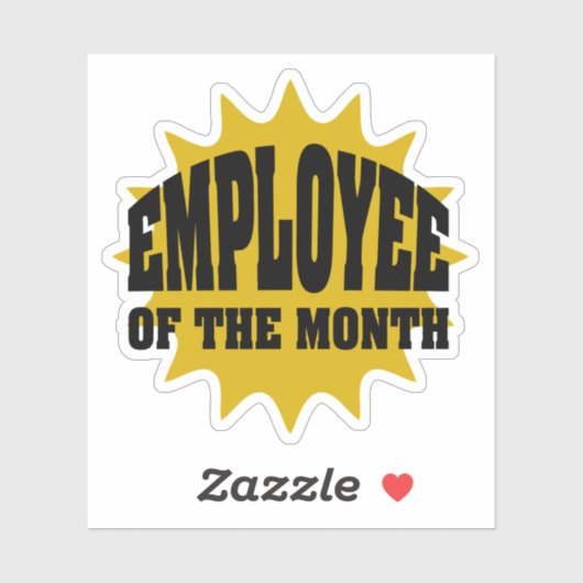Werknemer van de Maand Gold Starburst Sticker (Vel)