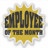 Werknemer van de Maand Gold Starburst Sticker (Voorkant)