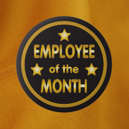 Werknemer van de "Maand Gold Stars" Ronde Button 5,7 Cm