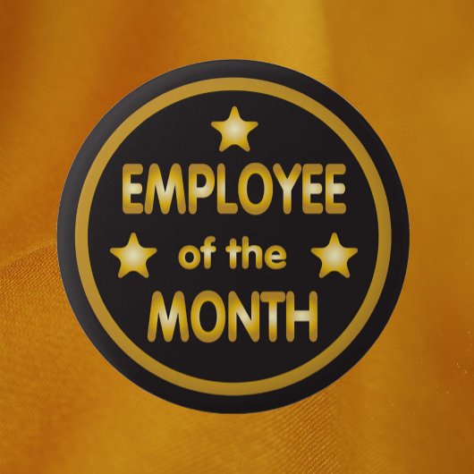 Werknemer van de "Maand Gold Stars" Ronde Button 5,7 Cm