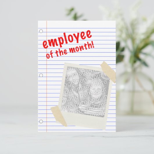 werknemer van de maand kaart (Staand voorkant)