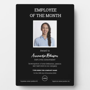 Werknemer van de maand Personalised Award Fotoplaat