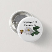 Werknemer van de  maand ronde button 3,2 cm (Voorkant /achterkant)