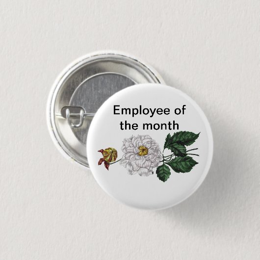 Werknemer van de  maand ronde button 3,2 cm (Voorkant /achterkant)