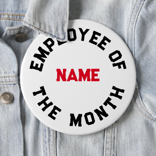 Werknemer van de maand ronde button 6,0 cm (In situ)