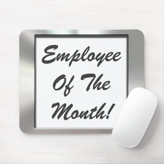 Werknemer van de maand! Silver Lijst Mousepad Muismat (Met muis)