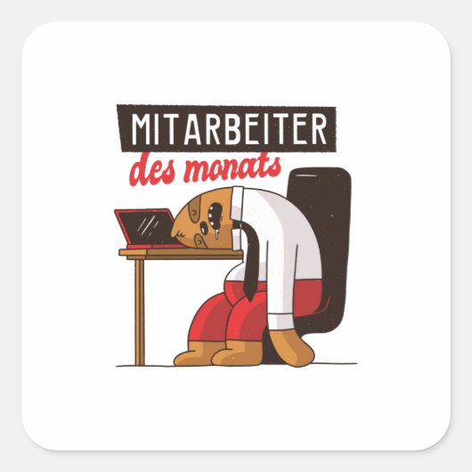 Werknemer van de maand vierkante sticker (Voorkant)