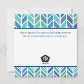 Werknemer van de maandelijkse erkenningskaart kaart (Achterkant)