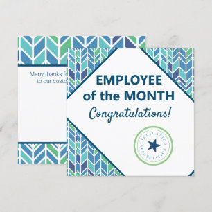 Werknemer van de maandelijkse erkenningskaart kaart