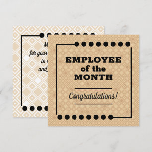 Werknemer van de maandelijkse erkenningskaart kaart