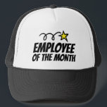 Werknemer van de maandtrucker die voor medewerker trucker pet<br><div class="desc">Medewerker van de maandtrucker hoed voor medewerker. Grappig pet met ster voor 's werelds beste werknemer. Aangepaste hoofdkleding voor het beste personeelslid, personeel, kantoormedewerker, collega, baas, bedrijfsvriend, bedrijfseigenaar, coach, leraar, stagiair, medewerker, manager, enz. pet van een feonpartij met gepersonaliseerde tekst. Het werk en de ideeën van de kantoorhumor voor hem...</div>