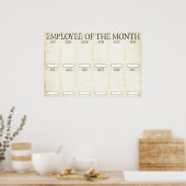 werknemer van de maandvertoning voor 4x6 foto's poster (Keuken)