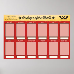 werknemer van de maandvertoning voor 4x6 foto's poster