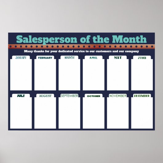werknemer van de maandvertoning voor 4x6 foto's poster (Voorkant)