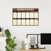 werknemer van de maandvertoning voor 4x6 foto's poster (Thuiskantoor)