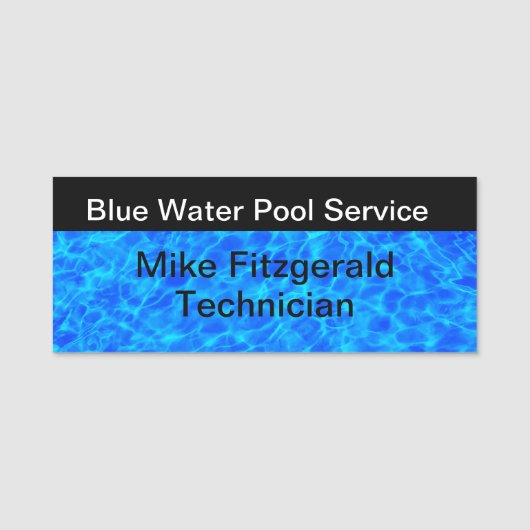 Werknemer van de zwembad naamplaatje (Voorkant)