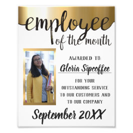 Werknemer van het certificaat van maandelijkse fot foto afdruk