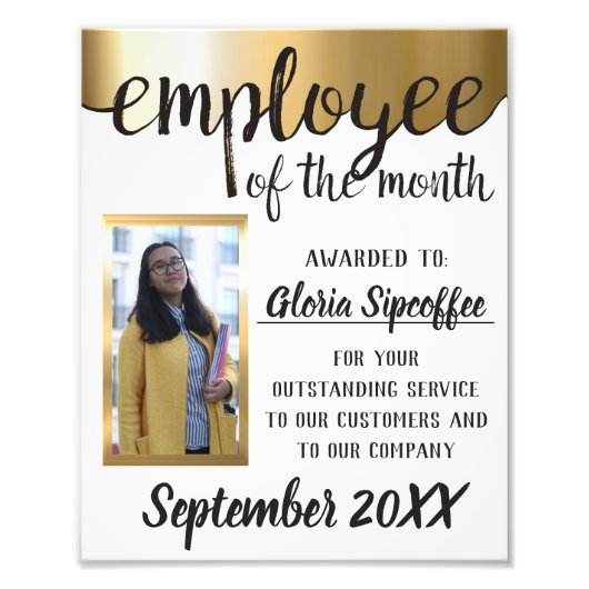 Werknemer van het certificaat van maandelijkse fot foto afdruk (Voorkant)